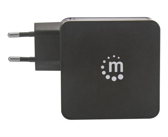 Manhattan Power Delivery charger USB-C 5-20V up to 60W USB-A 5V up to 2.4A black