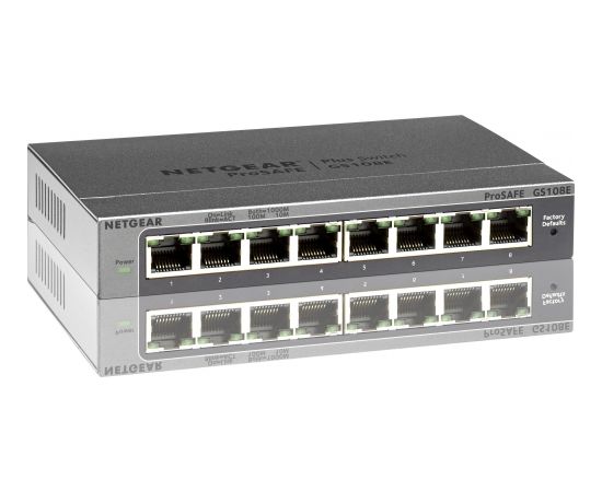 Netgear Switch GS108E Web Management, Desktop, 1 Gbps (RJ-45) ports quantity 8, Power supply type External