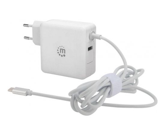 Manhattan Power Delivery charger USB-C 5-20V up to 60W USB-A 5V up to 2.4A white