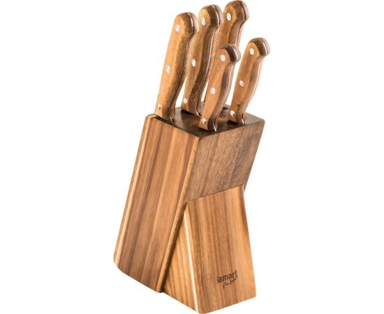 Комплект из 5-х ножей на деревянной подставке Lamart LT 2080
