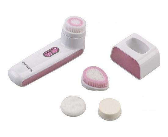 ORAVA Facial Cleanser FB-04 Power source type Batteries 3 V (2x 1,5 V AAA), Number of brush heads included 4 heads for different use,  White/pink