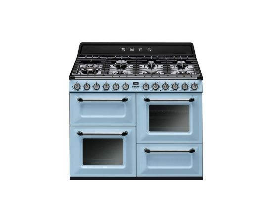 Smeg TR4110AZ Cooker | 110x60 cm | Victoria | Pastel blue | Hob type: Gas | Type of main oven: Thermo-ventilated | Type of second oven: Fan assisted | A | A