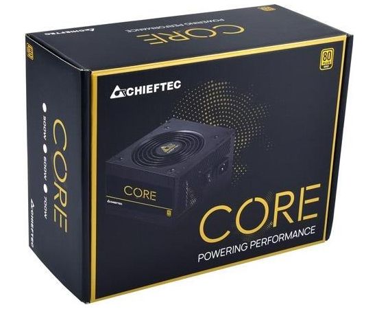 Chieftec ATX PSU Core series BBS-700S, 12cm fan, 700W, 80 PLUS® Gold, Active PFC