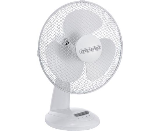 Mesko MS 7309 Desk Fan, Number of speeds 3, 40 W, Oscillation, Diameter 30 cm, White Ventilatori