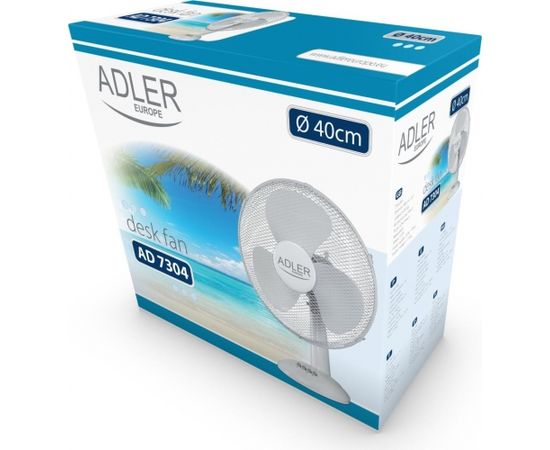 (Ir veikalā) Adler AD7304 90W 40cm Balts galda ventilators