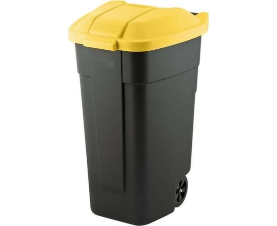 Curver Atkritumu tvertne uz riteņiem 110L melna/dzeltena