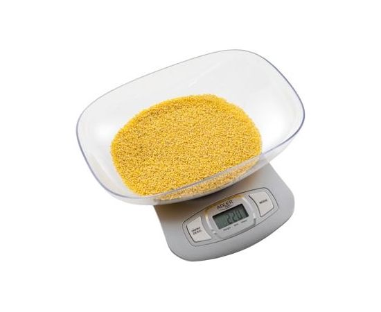 Adler Kitchen scale AD 3137s Maximum weight (capacity) 5 kg, Graduation 1 g, Display type LCD, Silver