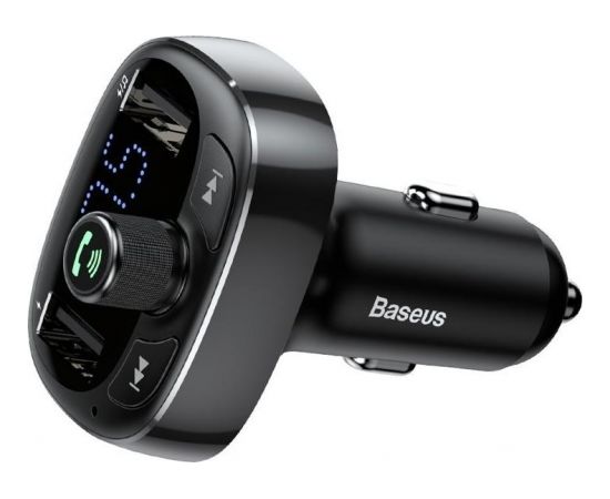 Baseus T-Typed Автомобильный FM Трансмиттер 3.4A / USB Flash / SD / Bluetooth 4.2 Черный