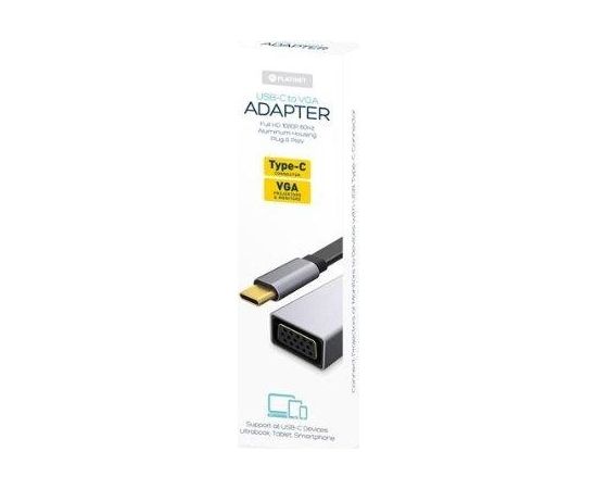 Platinet Multimedia Adapter Type-C  to VGA (1080P*60Hz) Adapteris Melns