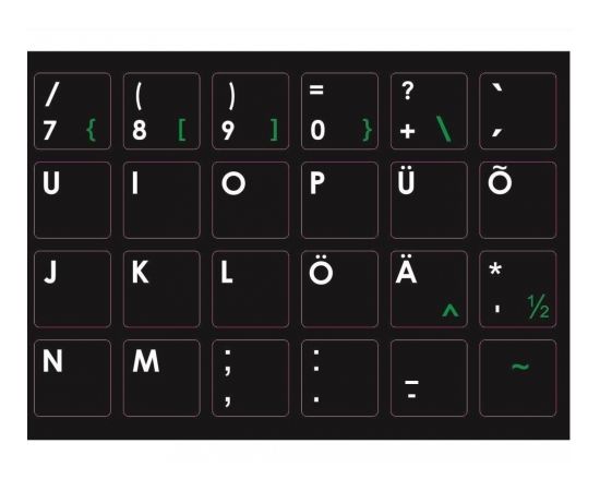 Mocco Uzlīmes Klaviatūrai ENG / EE Ar Ūdens Izturīgu Laminēšanas Kārtu Melnas / Zaļas