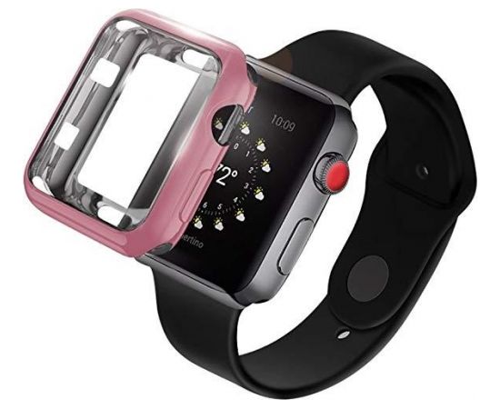 Dux Ducis Премиум Силиконовый Чехол для Apple Watch 4 44 mm Розовый + Подарок