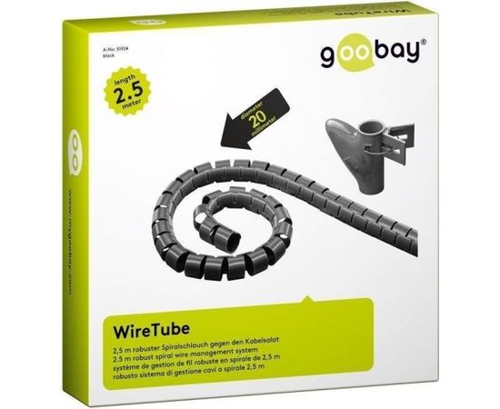 Goobay 51924 WireTube, black, Hanging Box - 2.5 m