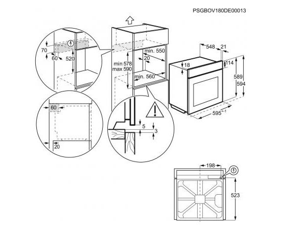 Electrolux EOD5C50Z cepeškrāsns, 72L melna, telesk. vadotnes