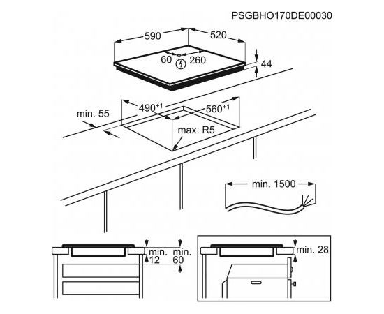 Electrolux EIP6446 Indukcijas virsma, iebūvējama, 60cm Hob2Hood