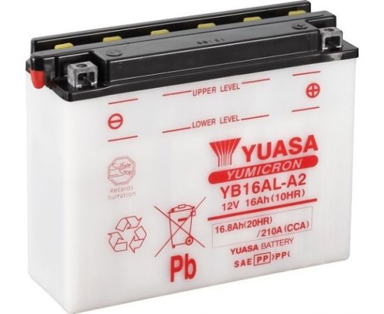 16.8Ah 210A Yuasa (CP) Moto akumulators 207x71.5x164 Akumulatori