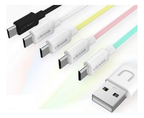 Usams U-TURN Universāls Silikona Micro USB Datu un uzlādes Kabelis 1m Melns