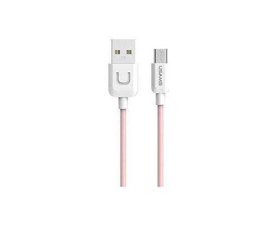 Usams U-TURN Универсальный силиконовый Micro USB Кабель данных и заряда 1m Розовый