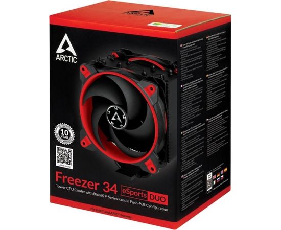 Arctic Freezer 34 eSports DUO - Red, CPU cooler, s.1151,1150,1155,1156,AM4