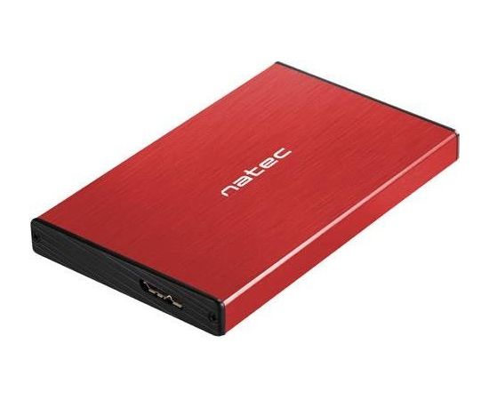 Natec external enclosure RHINO GO for 2,5'' SATA, USB 3.0, Red