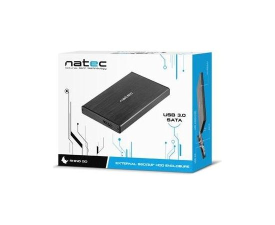Natec HDD/SSD external enclosure RHINO GO for 2.5'' SATA - USB 3.0, Aluminum
