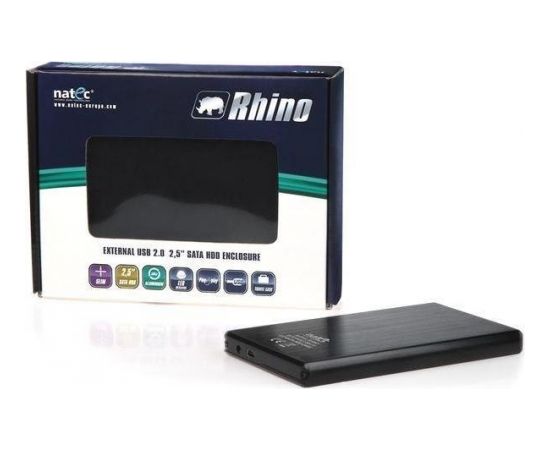 HDD/SSD enclosure Natec Rhino for 2.5'' SATA - USB2, Aluminum