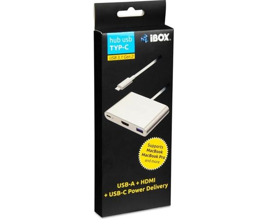 Ibox HUB I-BOX USB TYP C - USB 3.0, HDMI, USB C, POWER DELIVERY