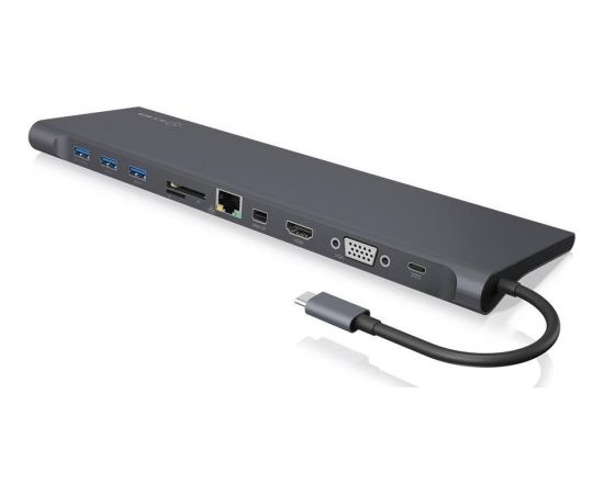 Raidsonic IcyBox Docking Station, USB Type-C, HDMI, miniDP, VGA