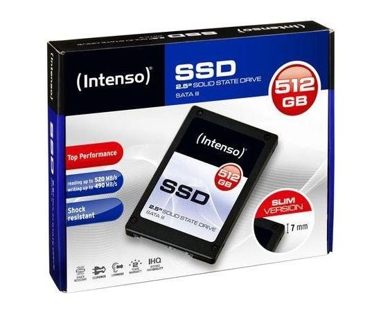 SSD Intenso Top 512GB SATA3, 520/ 300MBs, Shock resistant, Low power