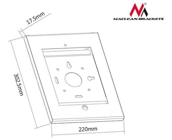 Maclean MC-676 Sienas stiprinājums  Holder for Tablet for Public Displays Lock Anti-Theft
