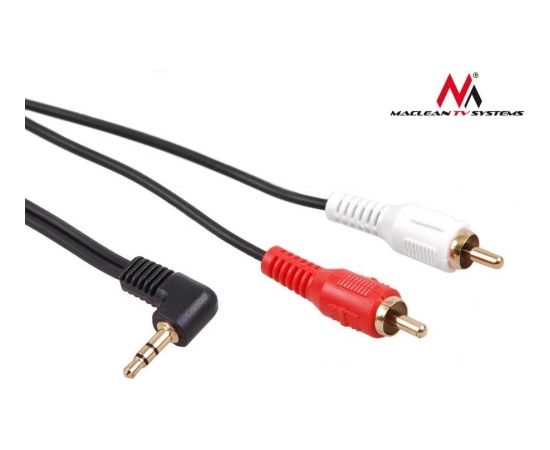 Maclean MCTV-825 Jack Angled 90° to 2 RCA Cable 3m black