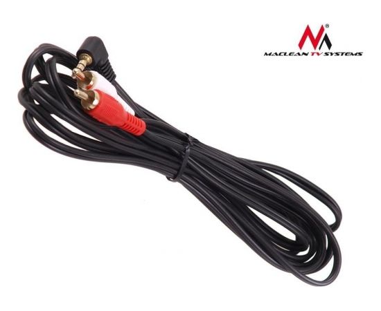 Maclean MCTV-825 Jack Angled 90° to 2 RCA Cable 3m black