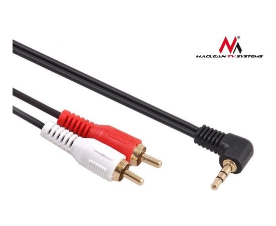 Maclean MCTV-825 Jack Angled 90° to 2 RCA Cable 3m black