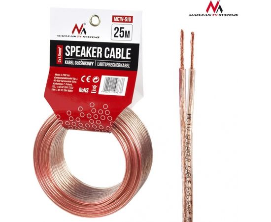 Maclean MCTV-510 Speaker cable 25m 2*1.5mm2 / 48*0.20CCA 3,5*7,0mm