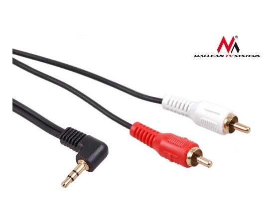 Maclean MCTV-828 Jack Angled 90° to 2 RCA Cable 15m black