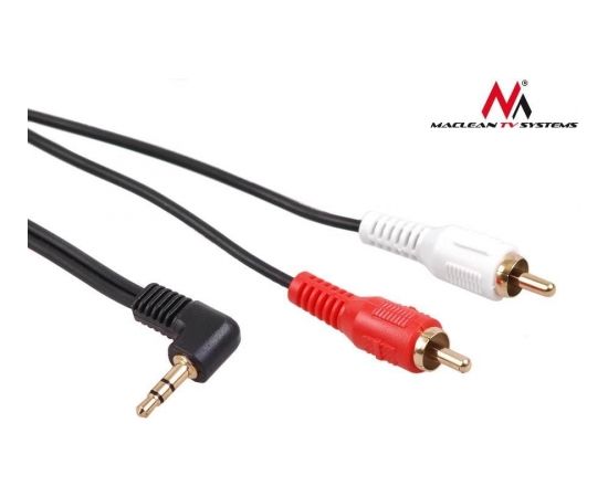 Maclean MCTV-826 Jack Angled 90° to 2 RCA Cable 5m black
