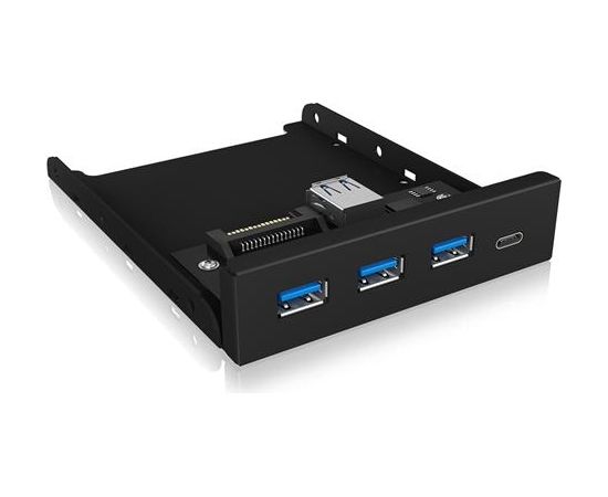 Raidsonic IcyBox 4x Port USB 3.0 Hub (3x USB 3.0, 1x USB Type-C), frontpanel 3.5''