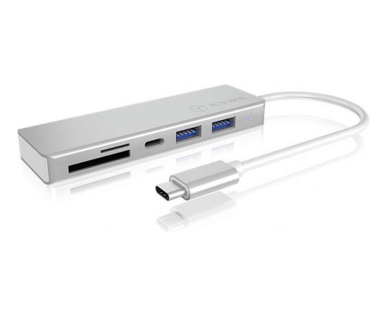 Raidsonic IcyBox 3x Port USB 3.0 (2x Type-C and 1x Type-A) Hub, USB Type-C, card reader