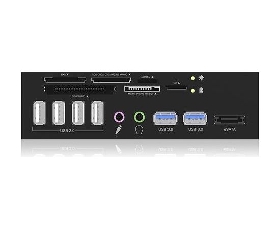 Raidsonic IcyBox Card Reader with multiport panel, USB 3.0, 1x eSATA interface