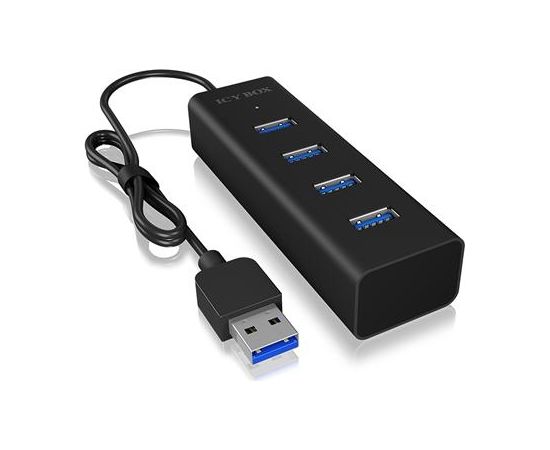 Raidsonic IcyBox 4x Port USB 3.0 Hub, Black