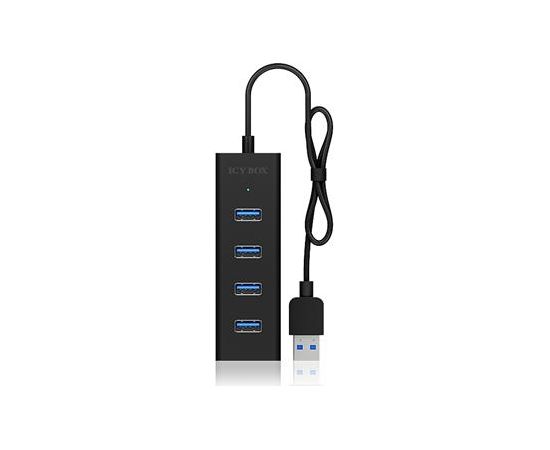 Raidsonic IcyBox 4x Port USB 3.0 Hub, Black