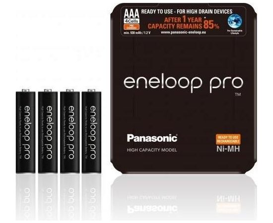 Panasonic Eneloop Pro R03/AAA 930mAh, 4 Pcs, Sliding pack