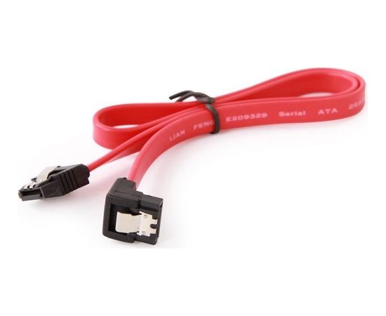 Gembird Serial ATA III 10 cm Data Cable with 90 degree bent, metal clips, red