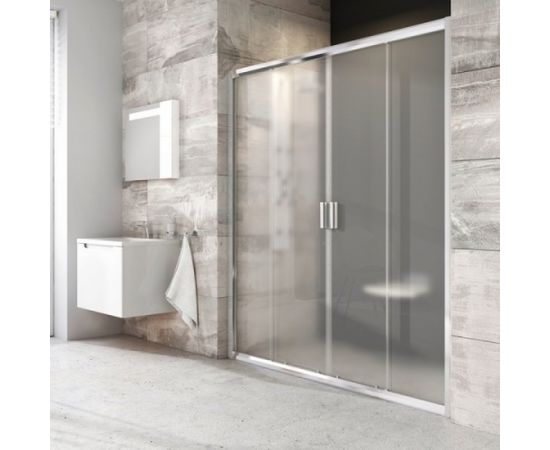 Ravak dušas durvis BLDP4-190 satīna + caurspīdīgs stikls