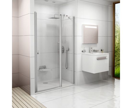 Ravak dušas durvis Chrome CSD2-100 balta + caurspīdīgs stikls