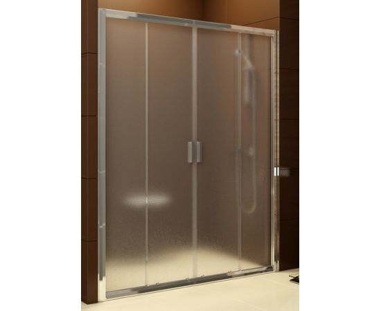 RAVAK BLDP4-150 2 bīdāmas dušas durvis nišai 150cm, balts + caurspīdīgs stikls