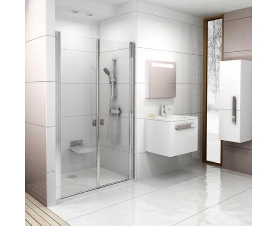 Ravak dušas durvis CSDL2-90 balta + caurspīdīgs stikls