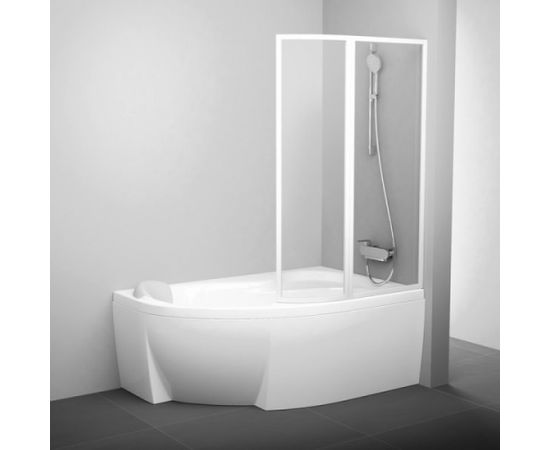 Ravak vannas sieniņa VSK2 Rosa 170 L balts + caurspīdīgs stikls