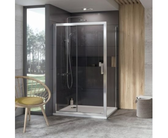 Ravak dušas siena 10° 10PS 80 balta + caurspīdīgs stikls Dušas sienas