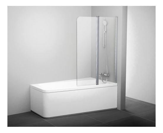 RAVAK 10CVS2-100 R vannas sieniņa, divdaļīga, labā puse, balta + stikls caurspīdīgs