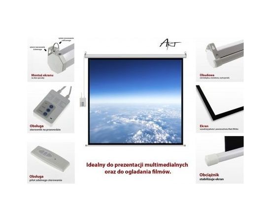 Projektora ekrāns ar pulti / elektrisks ART 4:3 FS-100 152x203